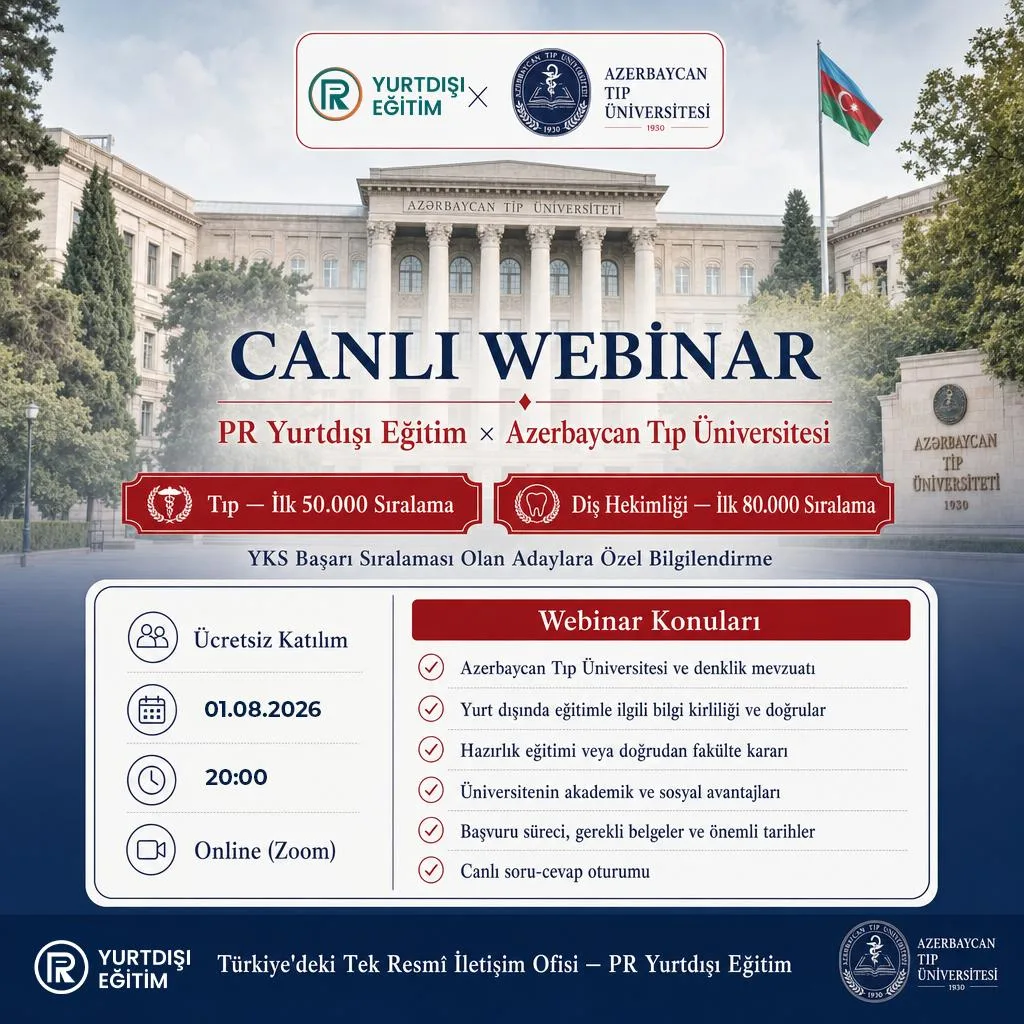 PR Yurtdışı Eğitim x Azerbaycan Tıp Üniversitesi Canlı Webinar — 01.08.2026