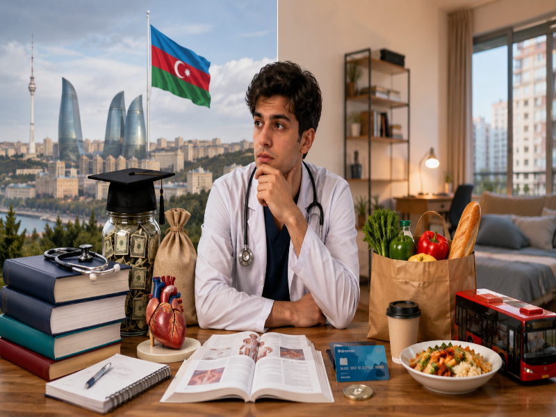 azerbaycan tip egitim ucretleri ile aylik yasam giderleri karsilastirmasi
